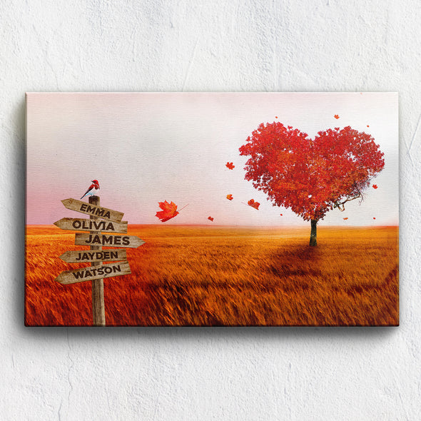 Tree Of Love Customized Canvas With Multi Names