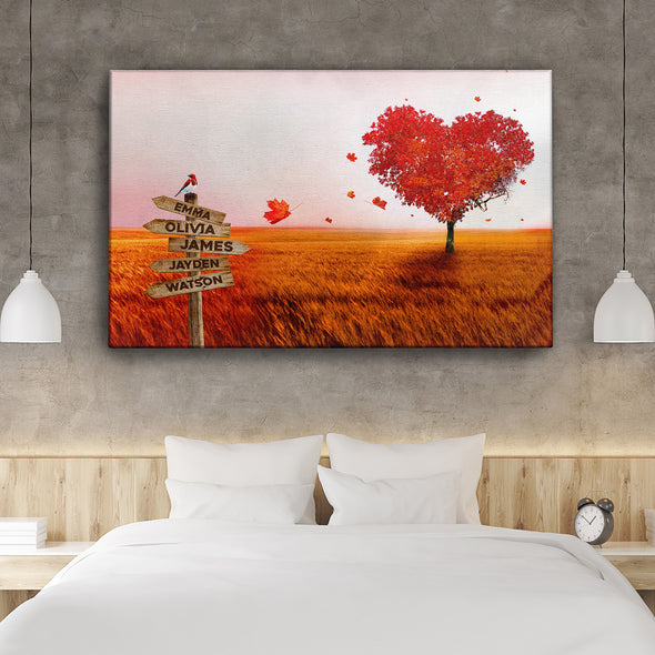 Tree Of Love Customized Canvas With Multi Names