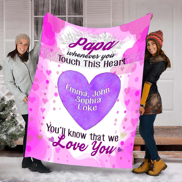 Personalized Blanket ™ Whenever You Touch This Heart