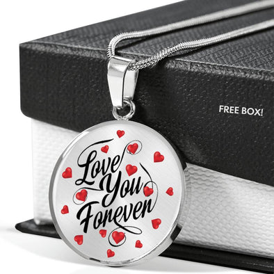 "Love You Forever" Round Necklace With Custom Engraving
