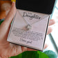 TO MY DAUGHTER, I LOVE YOU, LOVE KNOT NECKLACE WITH MESSAGE CARD FOR DAUGHTER, BIRTHDAY GIFT FOR HER