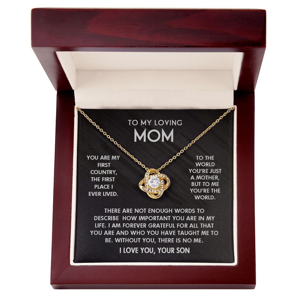 To My Loving Mom I Love You Knot Pendant For Mother's Day