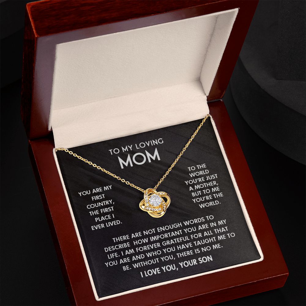 To My Loving Mom I Love You Knot Pendant For Mother's Day