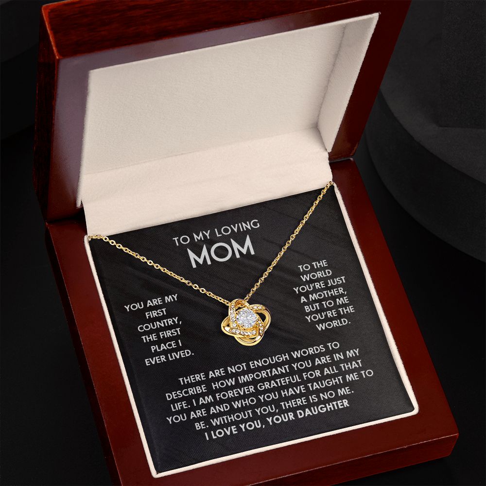 To My Loving Mom I Love You Knot Pendant For Mother's Day Gift From Daughter