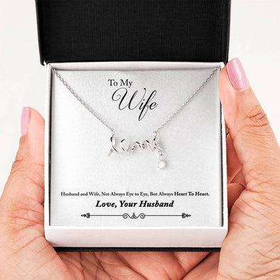 To My Wife Heart To Heart Custom Pendant