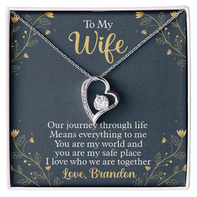 You Are My World Forever Love Necklace To My Wife, Meaningful Gift For Her, Promise Gift For Her, Romantic Birthday Present, Wife Pendant