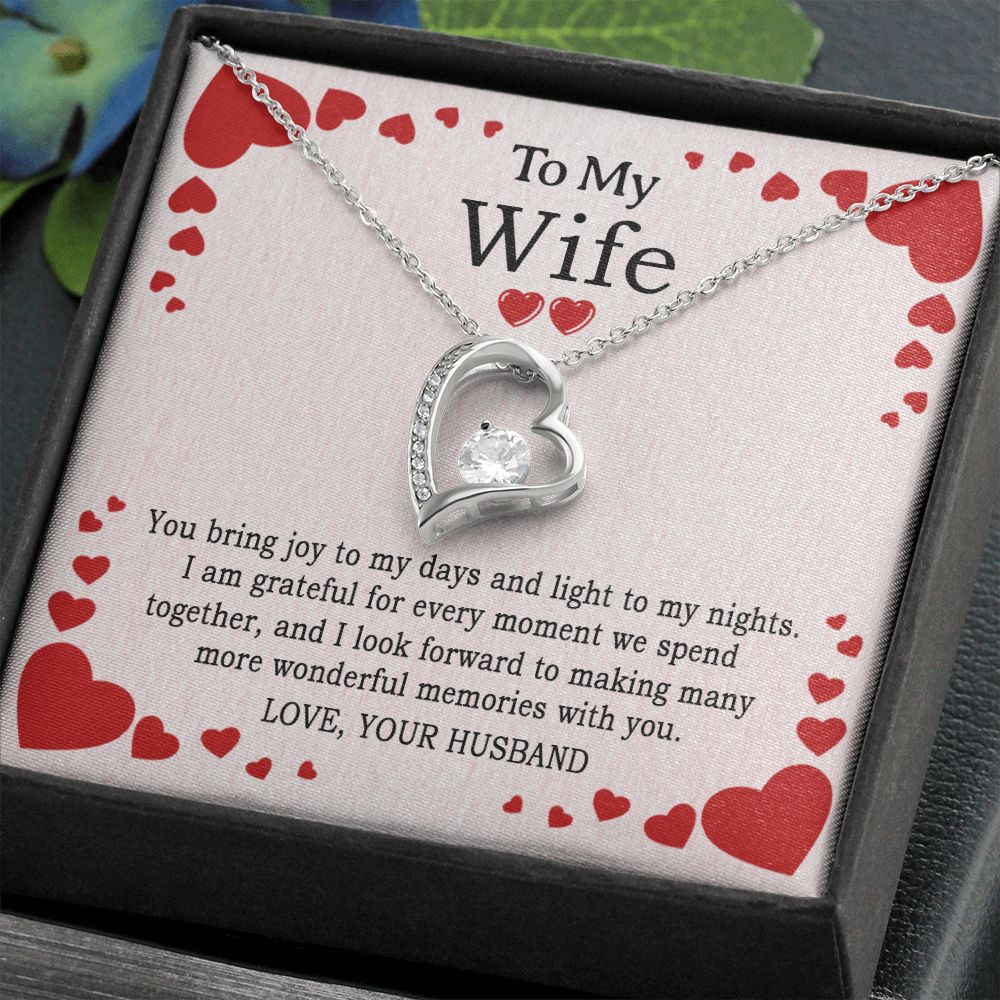 TO MY WIFE, FOREVER LOVE NECKLACE AND MESSAGE CARD, ANNIVERSARY, BIRTHDAY, GIFT FOR HER, JEWELRY FOR HER, PENDANT FOR HER