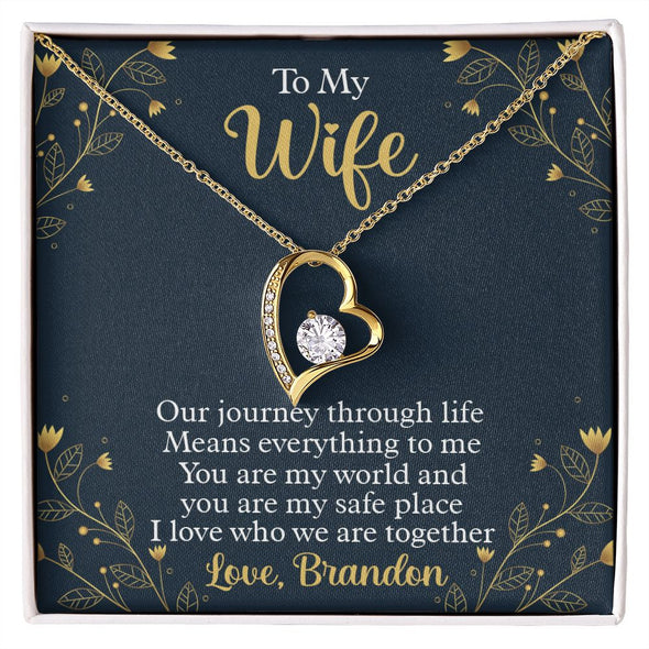 You Are My World Forever Love Necklace To My Wife, Meaningful Gift For Her, Promise Gift For Her, Romantic Birthday Present, Wife Pendant