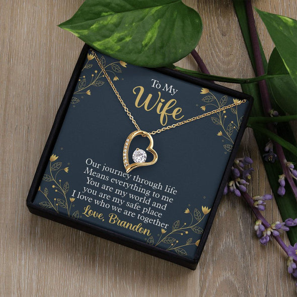 You Are My World Forever Love Necklace To My Wife, Meaningful Gift For Her, Promise Gift For Her, Romantic Birthday Present, Wife Pendant