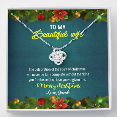 "To My Beautiful Wife" Customized Pendant For Christmas