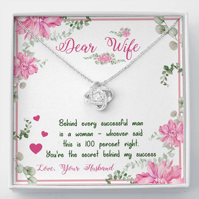 To My Wife-You Are The Secret Behind My Success Knot Necklace