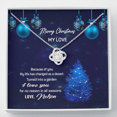 "Merry Christmas My Love" Customized Knot Pendant
