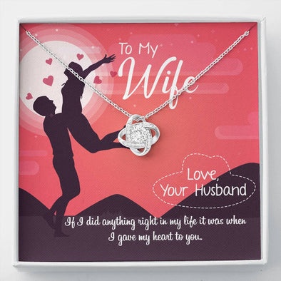 Knot Necklace For wife With A Beautiful Message Card