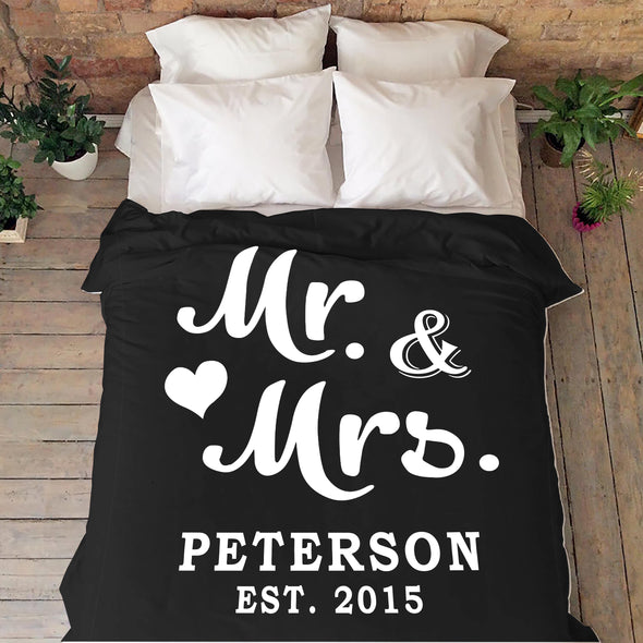 Mr & Mrs Personalized Anniversary Blanket