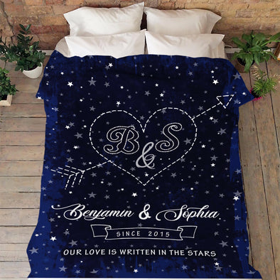 "Our Love Is Written In Stars" Custom Couple Blanket