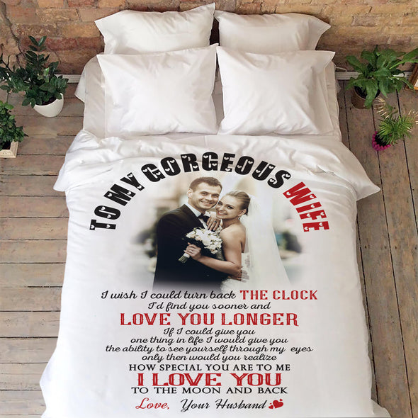 To My Gorgeous Wife Custom Blanket