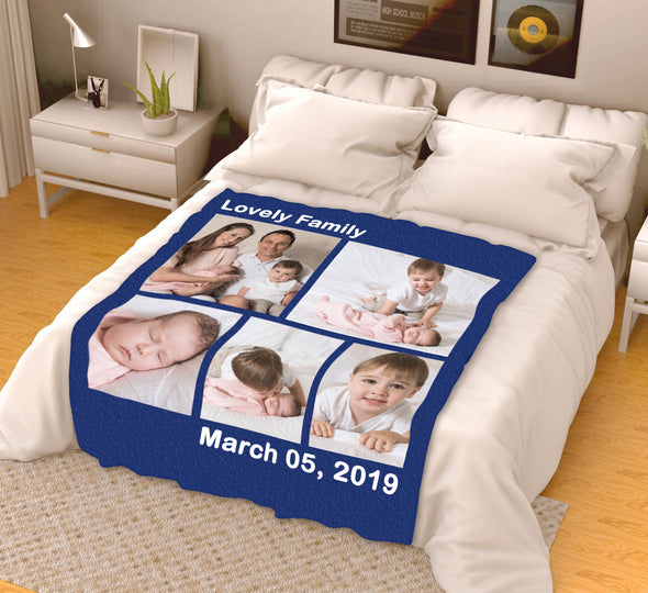 Personalized Blanket - Lovely Family With Your Photo