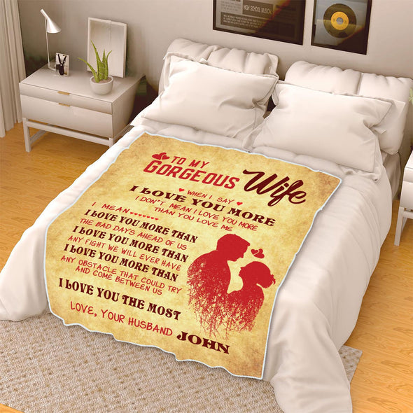 "Love You More Than Anything" Premium Personalized Blanket