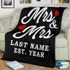 Custom Lgbt Mrs & Mrs Love Blanket With Wedding Year