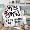 Custom Lgbt Mrs & Mrs Love Blanket With Wedding Year