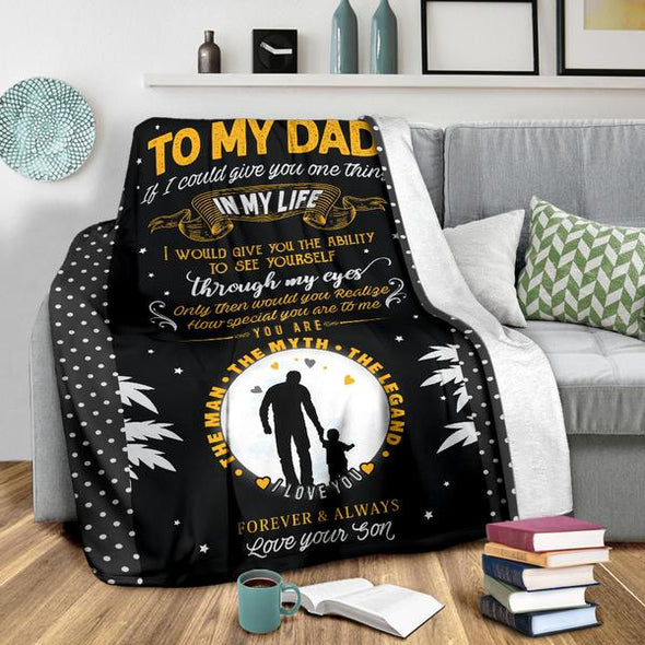 Father's Day Special Love Son **The Man The Myth The Legend** Fleece Blanket