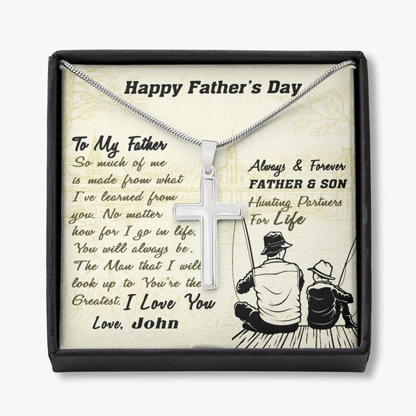 Jewelry To My Dad, You're The Greatest, Custom Cross Necklace, Gift Ideas For Him, Custom Necklace, Happy Father's Day, Customized Gift For Dad