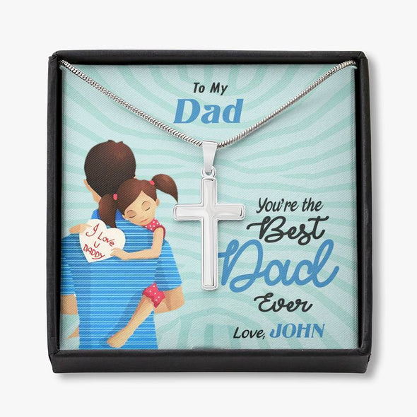 Jewelry You're The Best Dad Ever Customized Artisan Necklace, Gift For Daddy, Necklace For Him, Artisan Necklace With Beautiful Quote