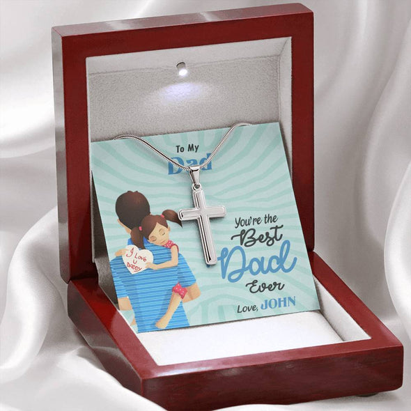 Jewelry You're The Best Dad Ever Customized Artisan Necklace, Gift For Daddy, Necklace For Him, Artisan Necklace With Beautiful Quote