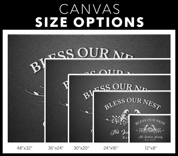 "God Bless My Family" Personalized Canvas