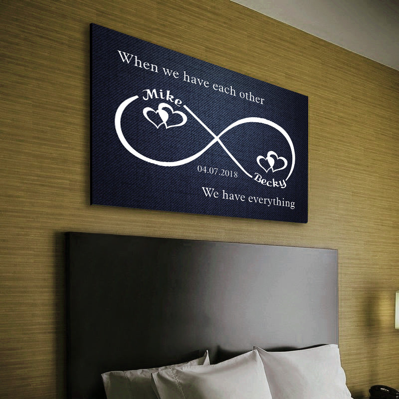 Custom Infinity Love Canvas Wallart