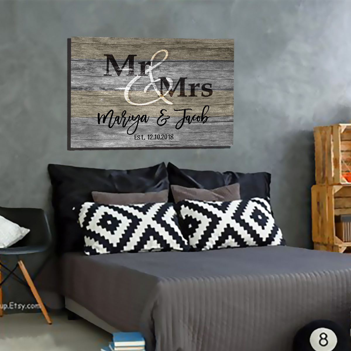 Mr & mrs bedroom decor deals