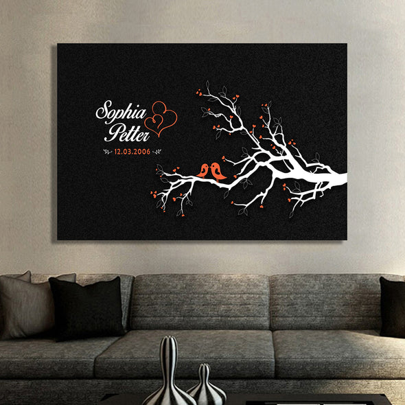 Love Birds Custom Canvas