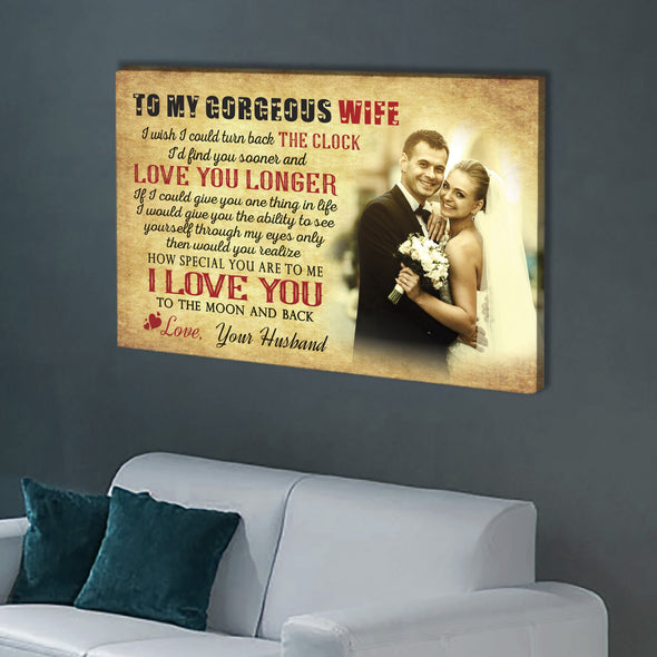 To My Gorgeous Wife, Personalized Premium Wall Art