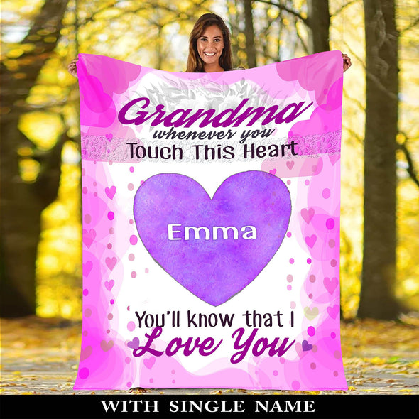 Personalized Blanket ™ Whenever You Touch This Heart