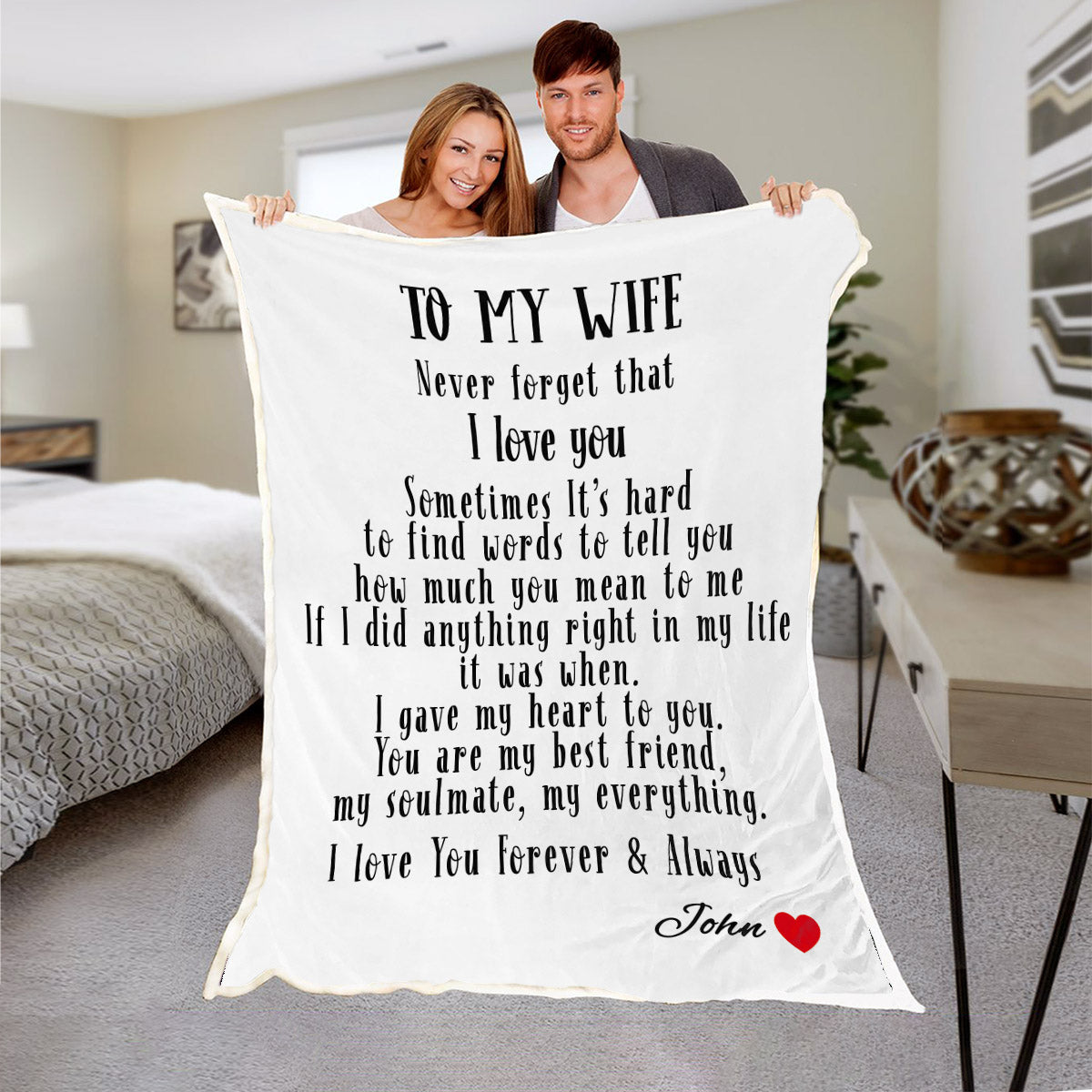 To My Wife Personalized Blanket Celebrity Pair