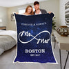 Mr & Mrs Personalized Galaxy Blanket With Name And Wedding Year