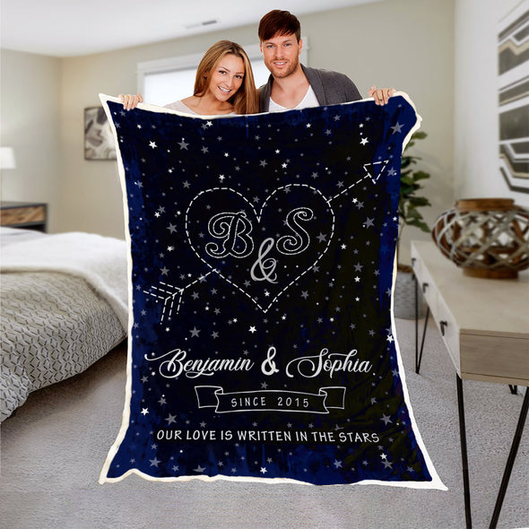 "Our Love Is Written In Stars" Custom Couple Blanket