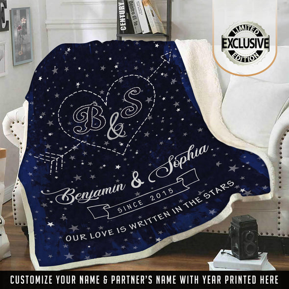 "Our Love Is Written In Stars" Custom Couple Blanket
