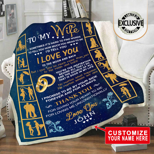 Premium Personalized Blanket for Wife