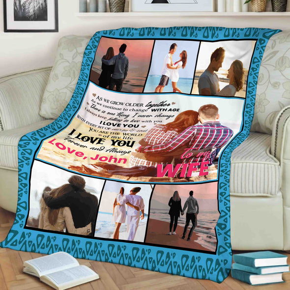 To My Wife "You Are World Of My Life" Personalized Blanket Gift For Wife