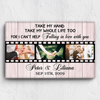 Street Sign Canvas I Can't Help Falling In Love With You Customized Couple Canvas