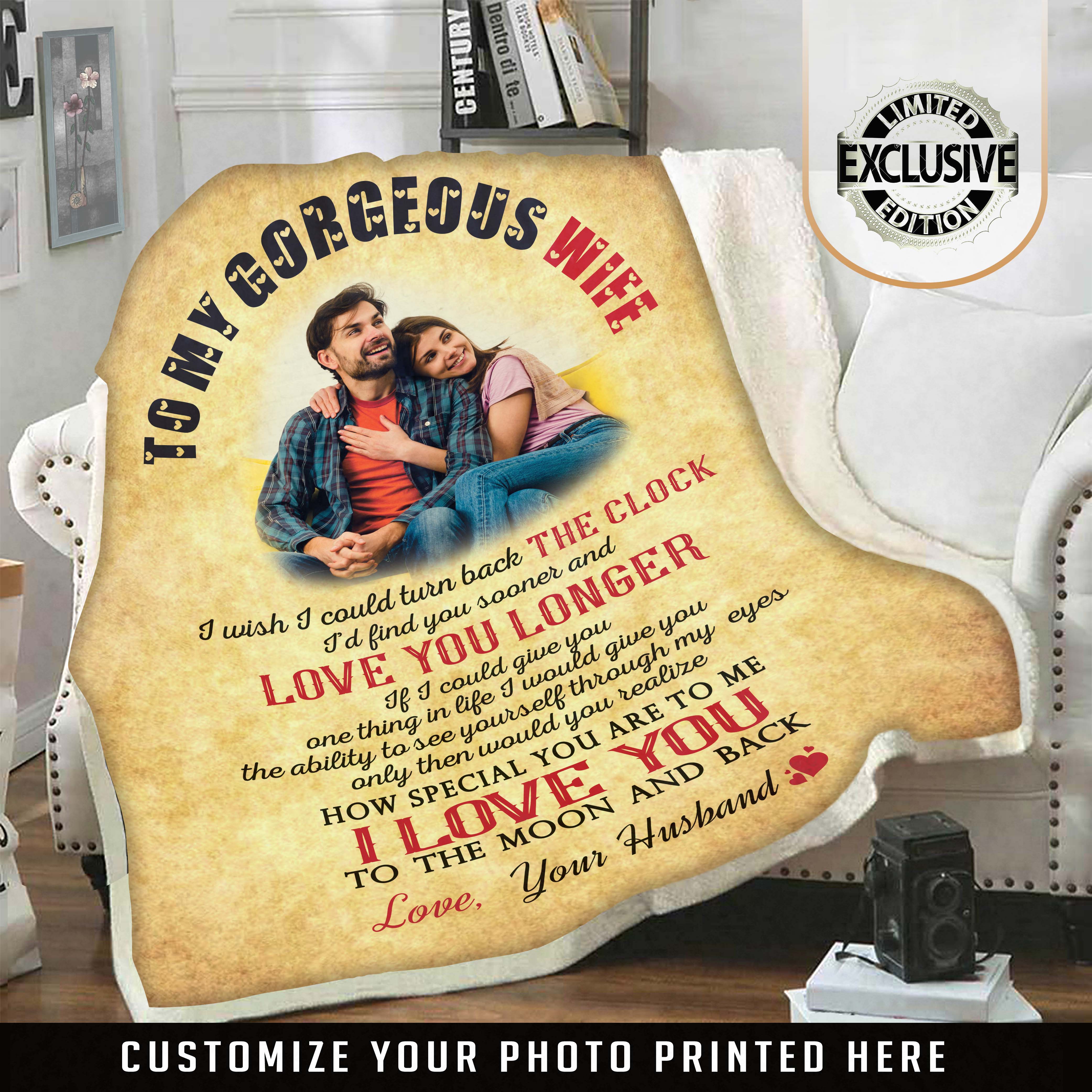 To My Gorgeous Wife, I Love You Forever And Always - Gift For Couples, Personalized Blanket main image 1